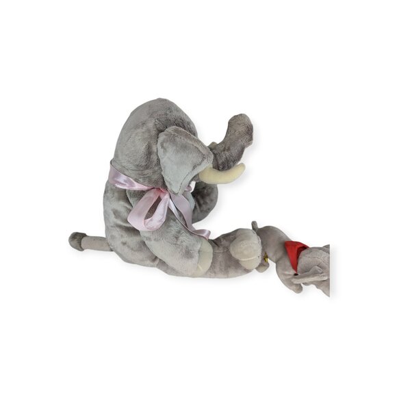 Build-A-Bear BAB Gray Asian Elephant w/Magnet in the Trunk w/Mini Elephant - Picture 7 of 17